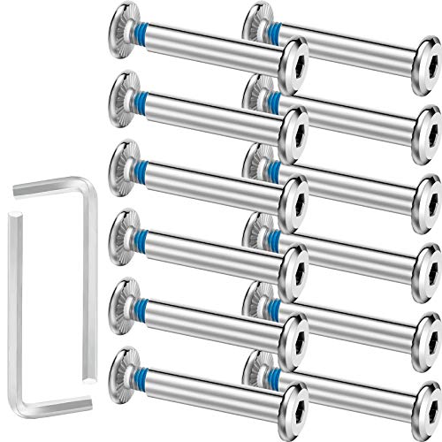 20 Sets Skate Wheel Socket Screw Inline Roller Skate Screws Shaft Hex Socket Screw with 2 Pieces Installation Tool