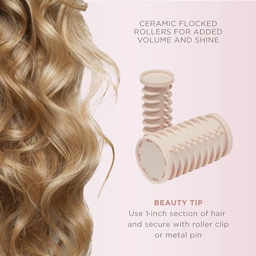 Instant Heat Compact Hot Rollers for Long, Medium, and All Hair - Hair Curler - Hair Roller Clips Included - 1 1/4-inch, 1-inch, and 3/4-inch Rollers