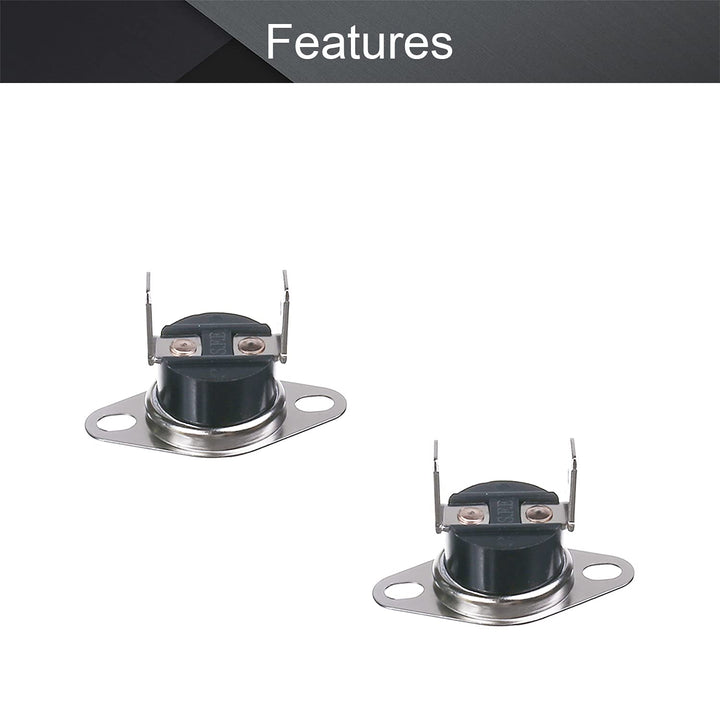 5Pcs KSD301 Thermostat 75°C/167°F Normally Open N.0 Adjust Snap Disc Temperature Switch for Microwave Oven Coffee Maker Smoker Bent Feet