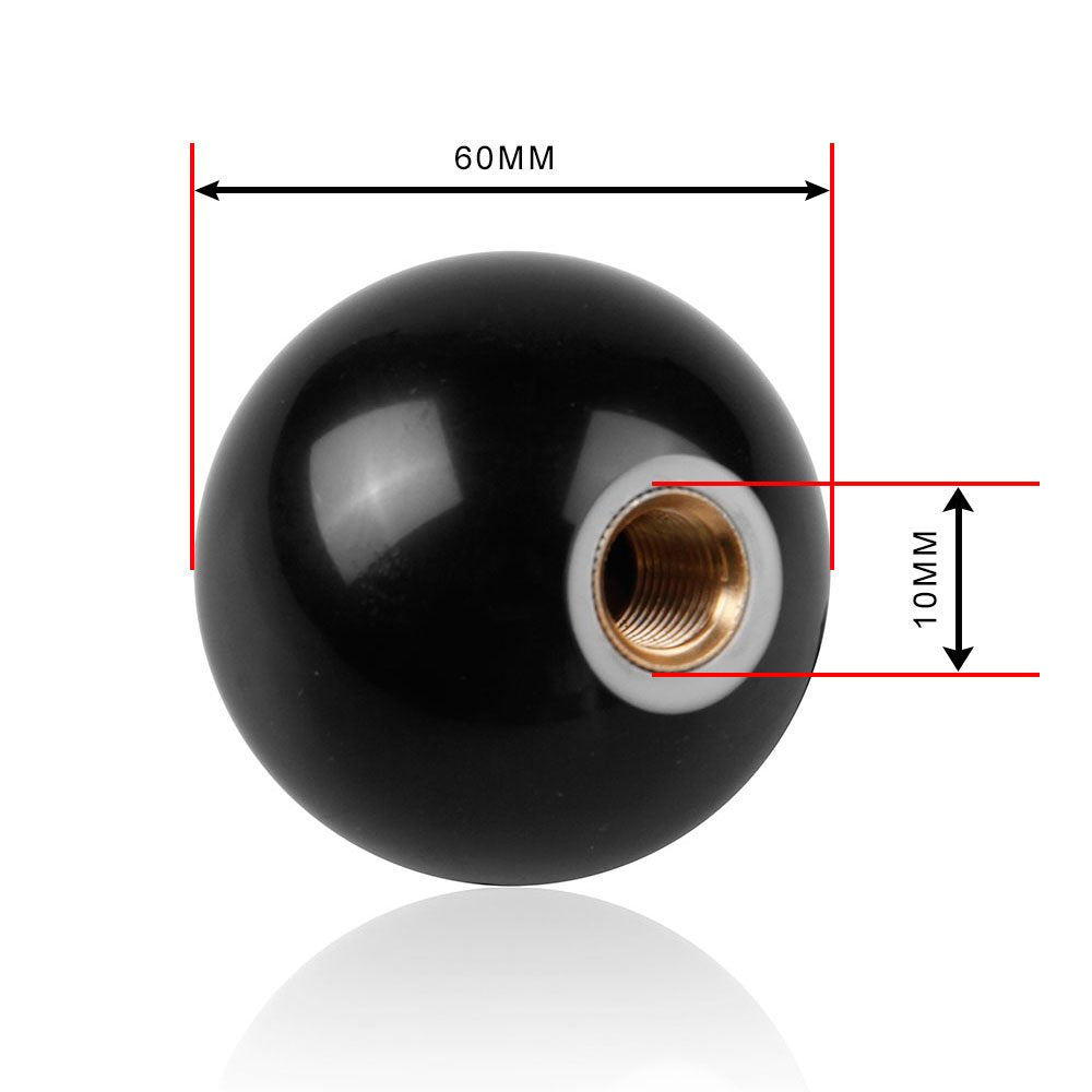 Shift Knob Manual Gear Shift Lever Round Ball 8 Ball Unviersal 4 5 6 Speed with 3 Adapters Black
