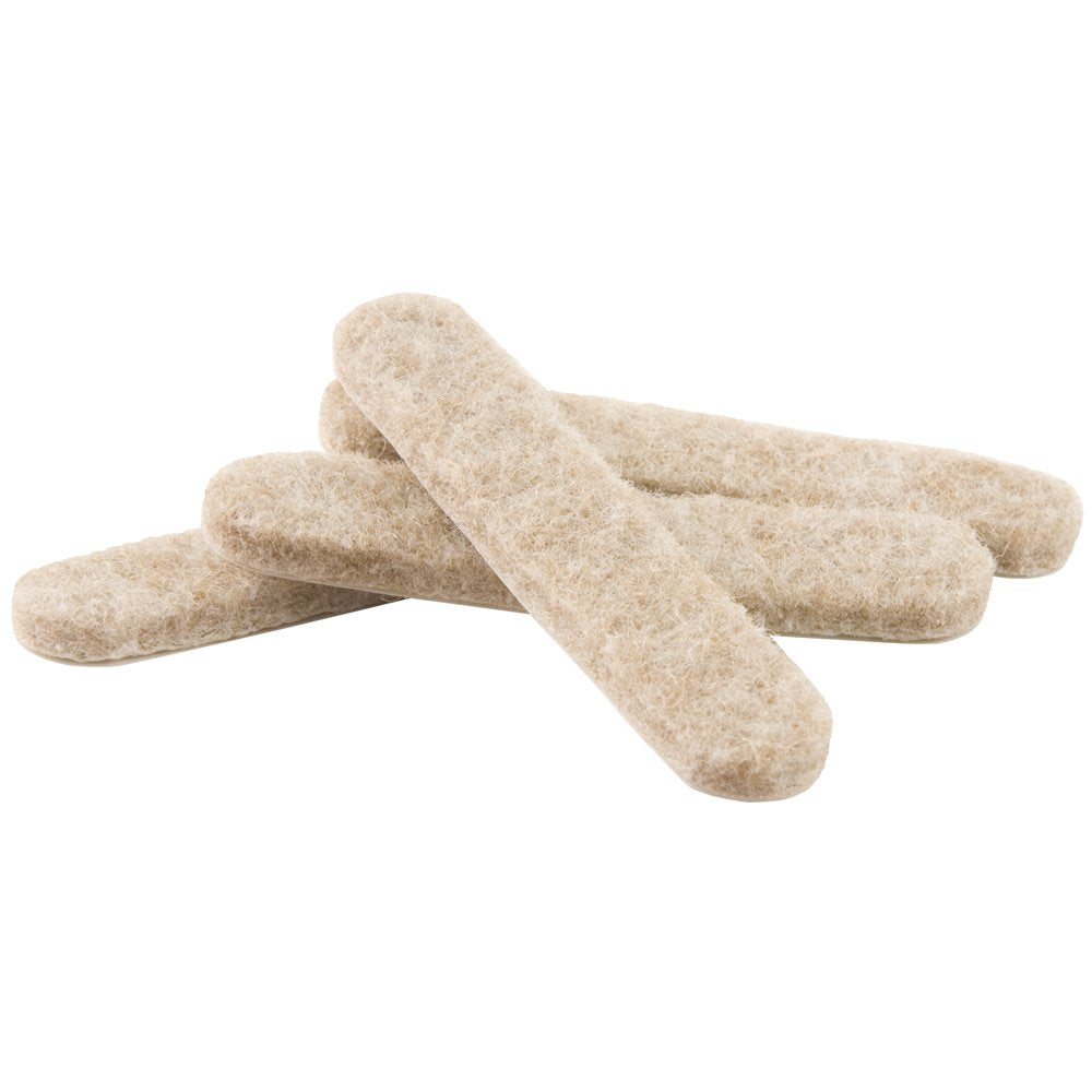 SoftTouch Self-Stick Heavy Duty Felt Strips for Hard Surfaces (1/2 x 2-5/8), (16 Piece) - Oatmeal
