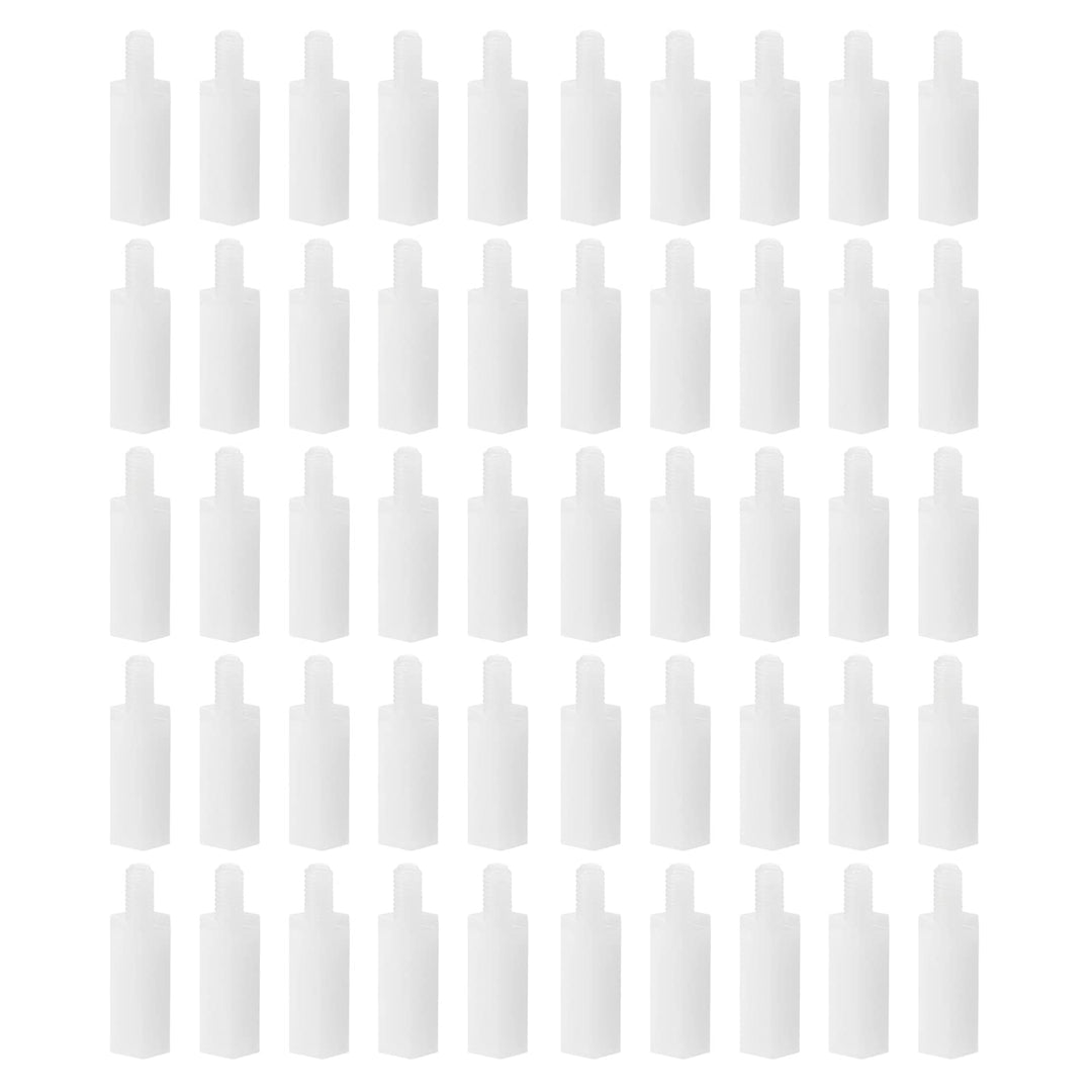 50 Pcs M3 Standoff Screws, Nylon Hex PCB Standoffs with High Insulation Effect, Keep Height Consistent, Great for Motherboard (White, 10mm+6mm)