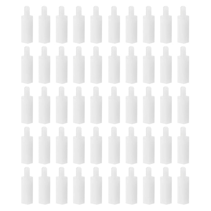 50 Pcs M3 Standoff Screws, Nylon Hex PCB Standoffs with High Insulation Effect, Keep Height Consistent, Great for Motherboard (White, 10mm+6mm)