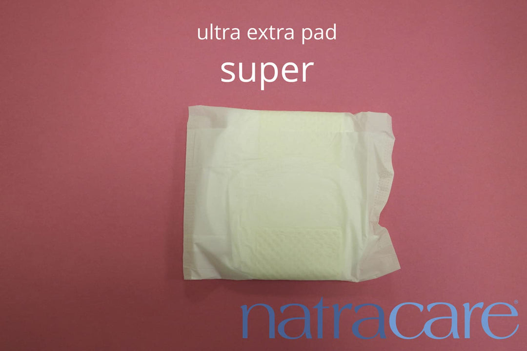 Natracare Ultra Extra Pads with Wings, Super, Individually Wrapped, Made with Certified Organic Cotton, Ecologically Certified Cellulose Pulp and Plant Starch (1 Pack, 10 Pads Total)