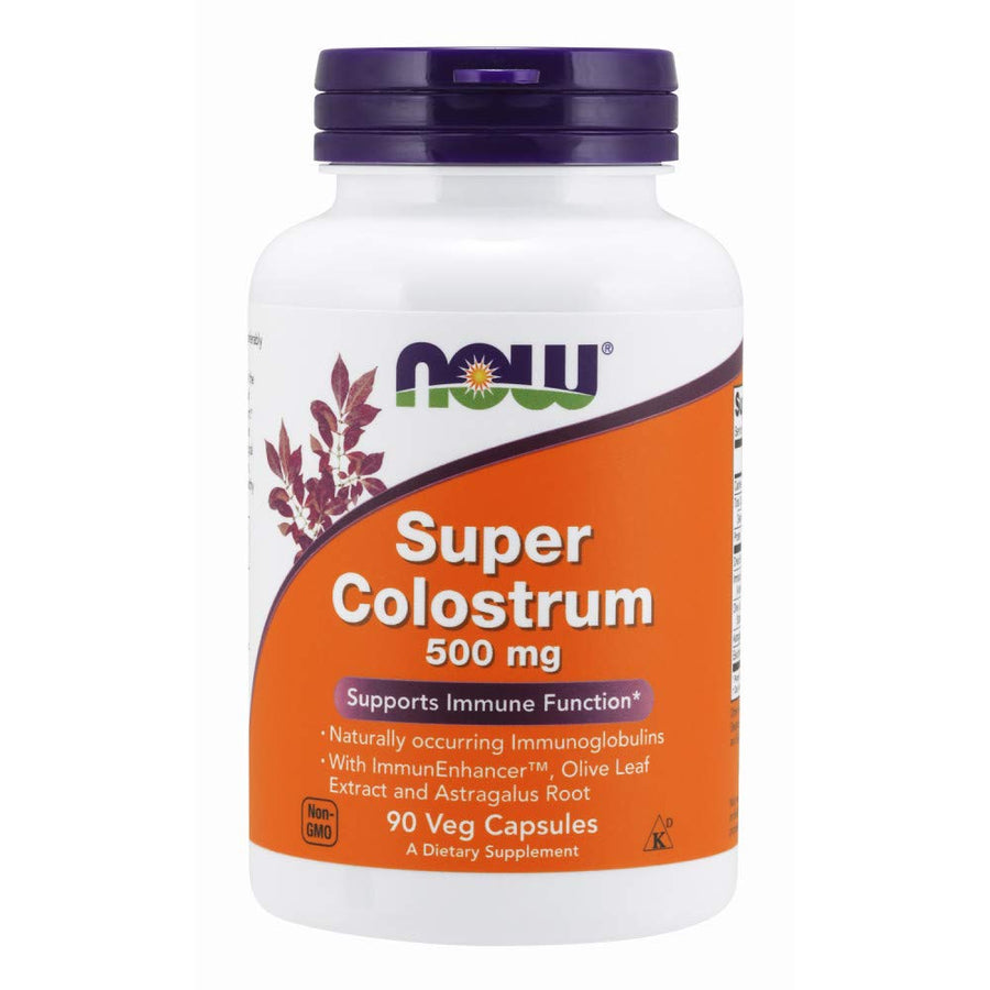 Supplements, Super Colostrum 500 mg, Naturally occurring Immunoglobulins with ImmunEnhancer™, Olive Leaf Extract and Astragalus Root, 90 Veg Capsules