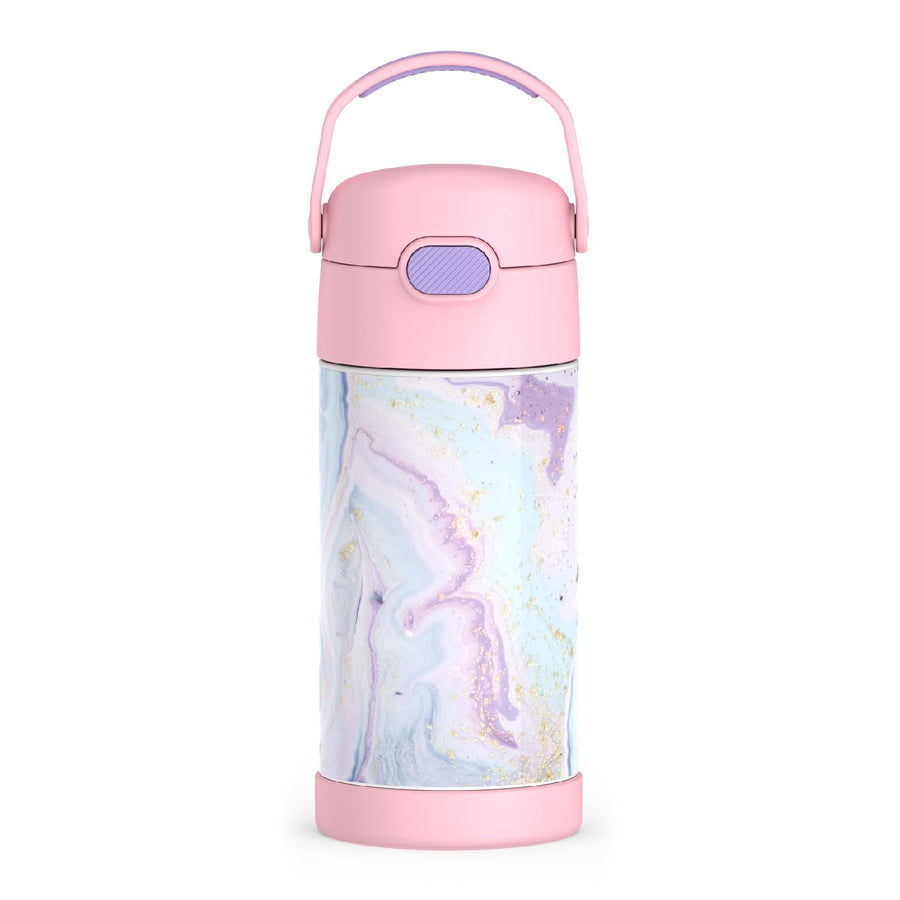 FUNTAINER Water Bottle with Straw - 12 Ounce, Dreamy - Kids Stainless Steel Vacuum Insulated Water Bottle with Lid