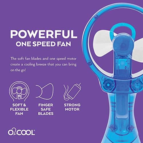 Deluxe Handheld Battery Powered Water Misting Fan (Light Blue)