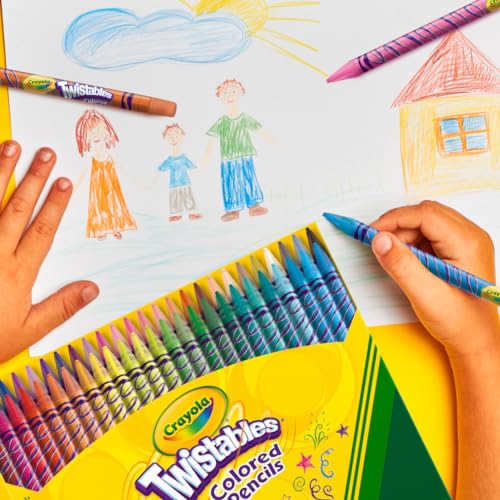 Twistables Colored Pencil Set (50ct), No Sharpen Colored Pencils For Kids, Coloring Book Pencils, Stocking Stuffers for Kids, Holiday Gift, 4+