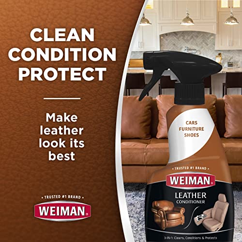 Leather Cleaner, Polish and Conditioner for Furniture, Car, Purses, Shoes, Boots and Couches- Micro Fiber Towel Included, 22oz