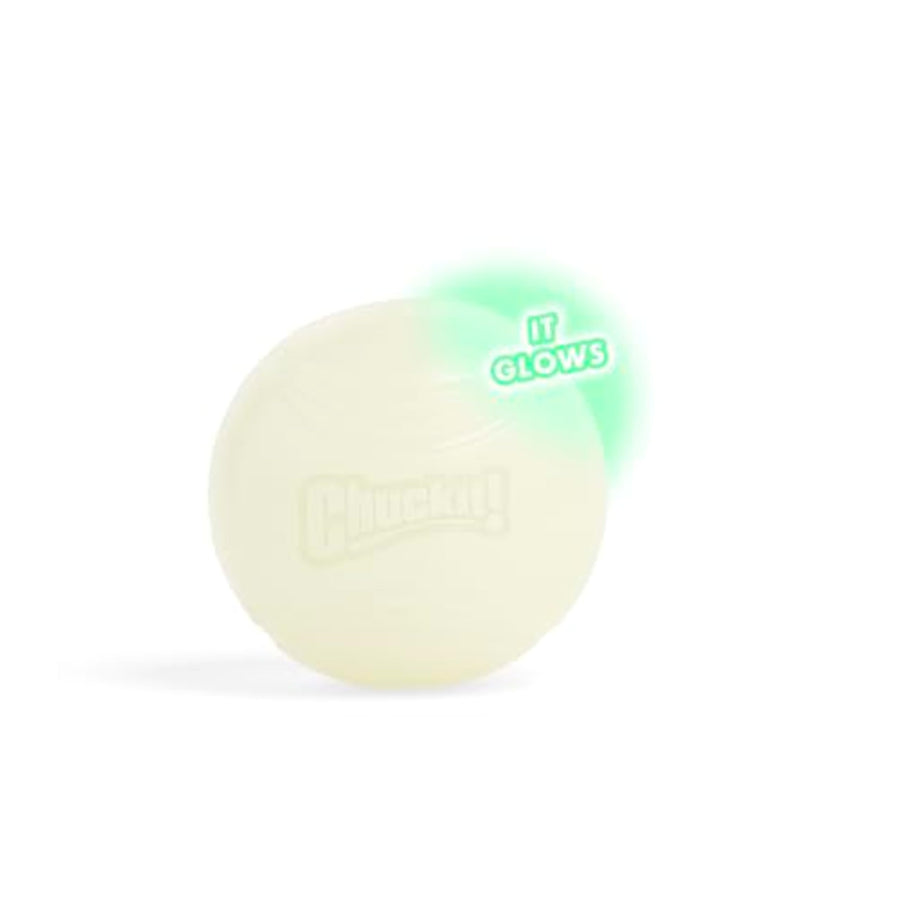 Glow in the Dark Bouncy Ball for Dogs, Chuckit Dog Toy, Max Glow Balls - Large, 3 Inch, Pack of 1