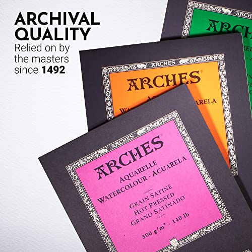 Aquarelle Watercolor Pad, Hot Pressed, 140lb/300gsm, 12 Sheet, 9x12 inch, Watercolor Paper 100% Cotton