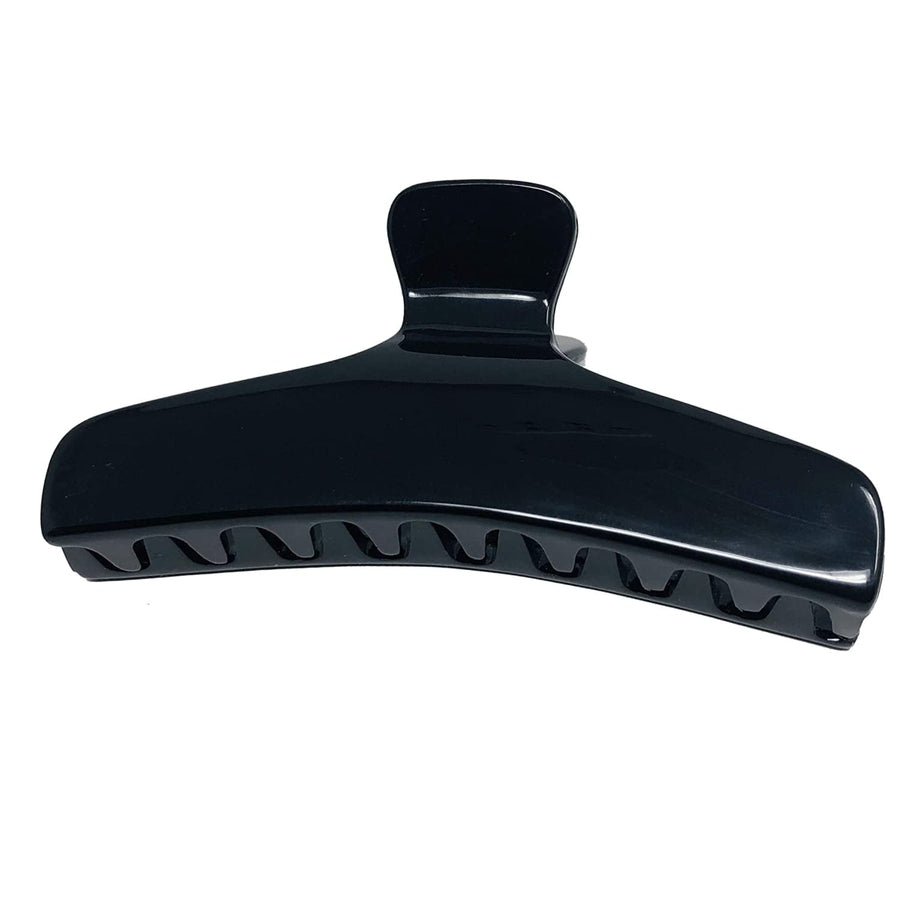 French Flat Black Large 4†Salon Style Jaw Hair Claw Clip Clutcher Clamp for Women and Girls, Made in France