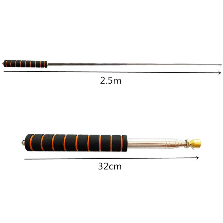 2.5 M Telescopic Handheld Flagpole Extendable Tour Guide Flag Pole Teaching Pointer Stick with Anti-Slip Grip for Teaching Tour Groups Camping Outings