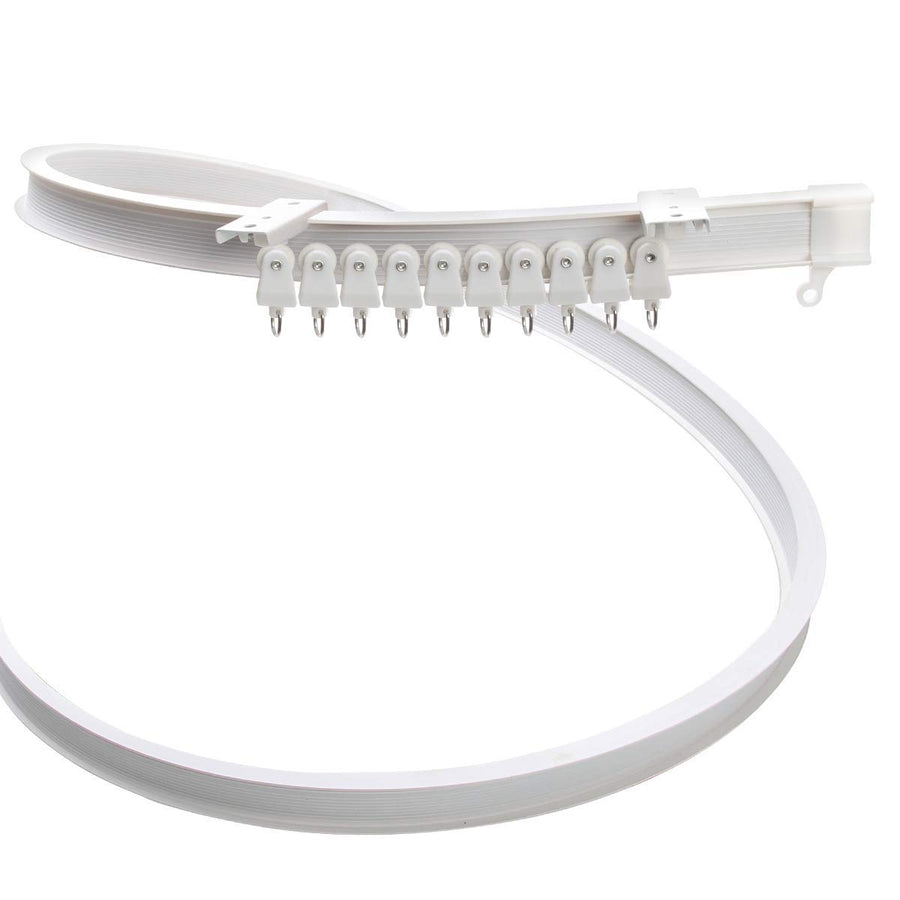 Ahier 5M/16.4FT Ceiling Curtain Track, Bendable Straight Curved Curtain Track for Curtains, Bendable Curved Track Rails Slide Rail Accessories