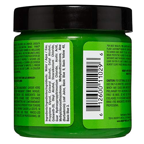 Electric Lizard Green Hair Dye – Classic High Voltage - Semi Permanent Bright Neon Green Hair Dye With Lime Green Hues – Glows in Blacklight - Vegan, PPD And Ammonia Free (4oz)