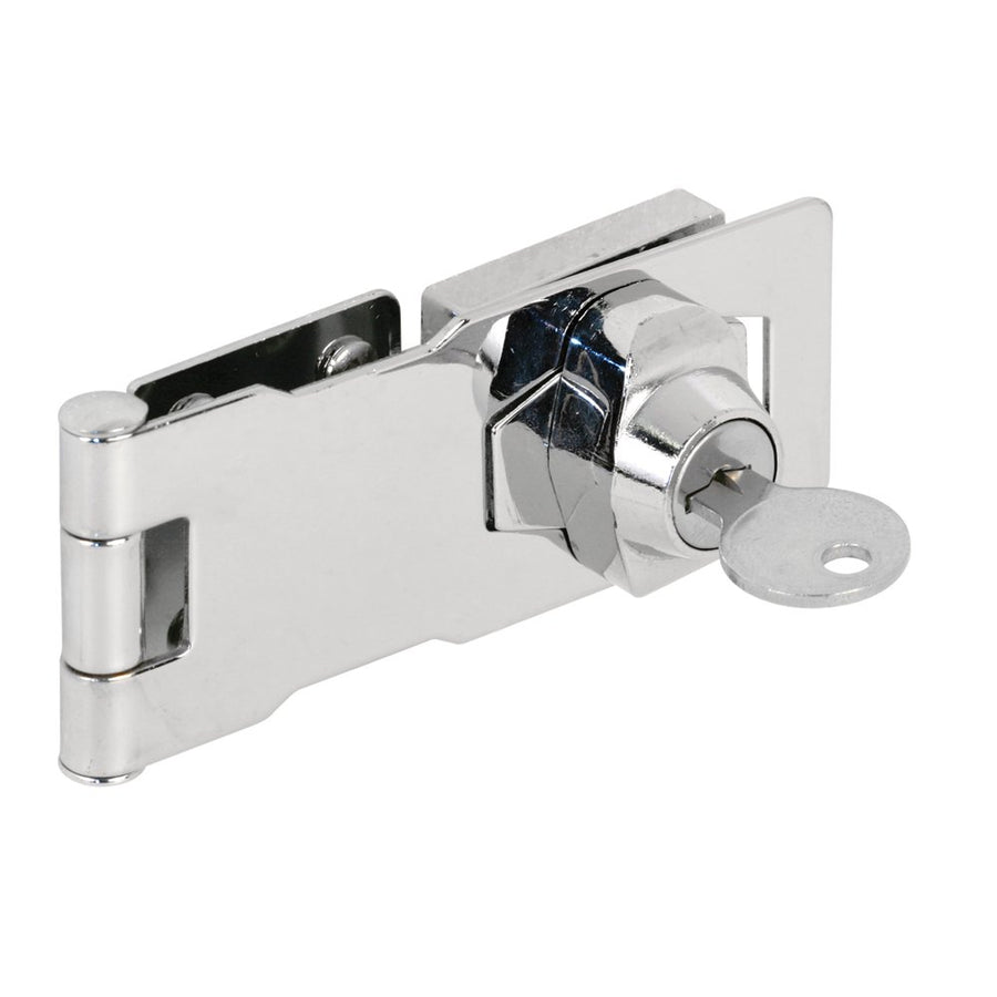 Products U 9951 Keyed Hasp, 4 in. x 1-5/8 in., Steel, Chrome Plated, Twist Knob