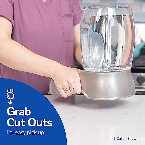 Pet Cafe Cat and Dog Water Dispenser - Water Bowl for Cats and Dogs, USA Made, 3 GAL, Pearl Ash Blue