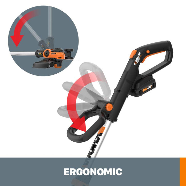 Worx String Trimmer Cordless GT3.0 20V PowerShare 12 Edger & Weed Trimmer (2 Batteries & Charger Included) WG163
