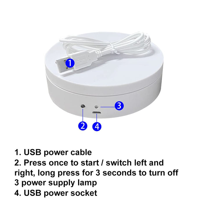 Electric Rotating Display Stand, 360 Degree Motorized Rotating Turntable Display Stand with USB Power Cable for Photography Products and Shows, Jewelry, Watch, 3D Models