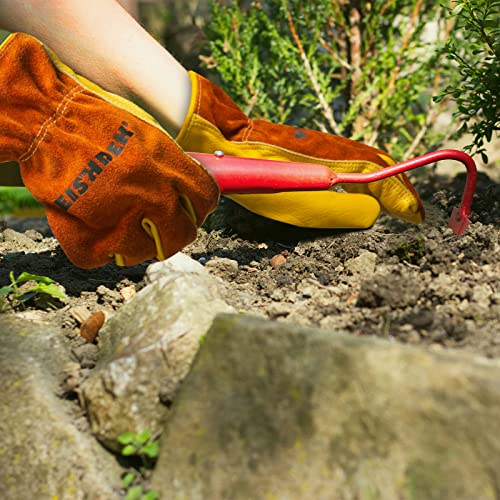Gardening Gloves, Water Resistant, Abrasion Resistant, Breathable Cowhide Leather Work Gloves