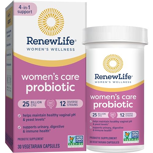 Women's Probiotic Capsules, Supports pH Balance for Women, Vaginal, Urinary, Digestive and Immune Health, L. Rhamnosus GG, Dairy, Soy and Gluten-Free, 25 Billion CFU - 30 Ct