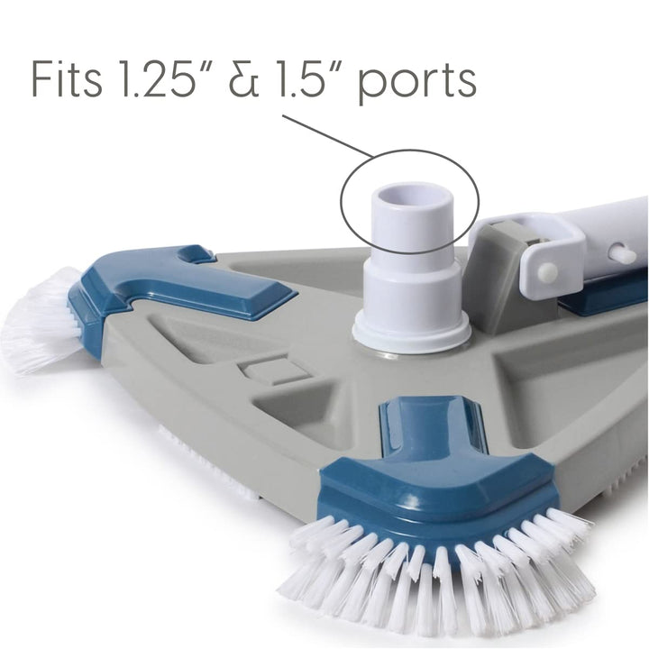 Deluxe Pool Vacuum Head/Weighted Triangle Shape/for Inground and Above Ground Swimming Poools (Blue, Grey, White)