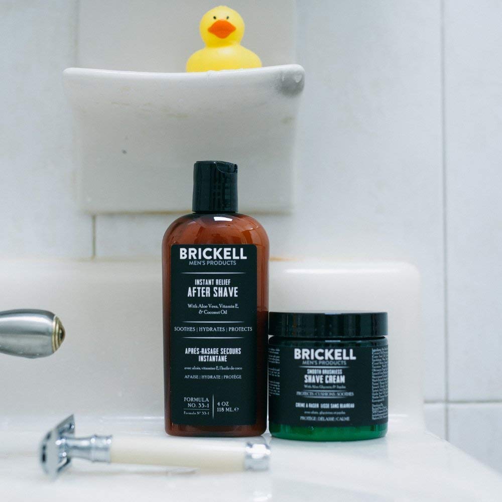 Brickell Men’s, Smooth Brushless Shave Routine, Shave Cream and Aftershave, Natural and Organic, Unscented