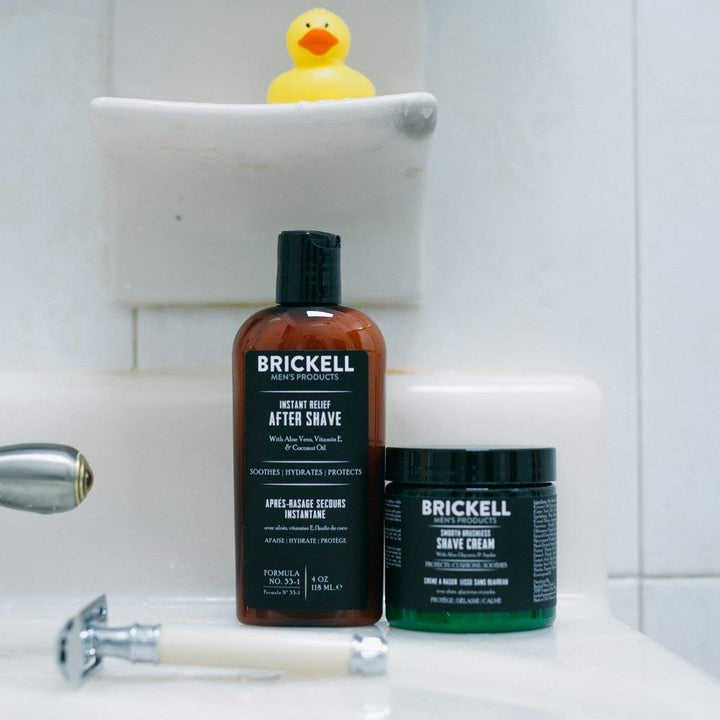 Brickell Men’s, Smooth Brushless Shave Routine, Shave Cream and Aftershave, Natural and Organic, Unscented