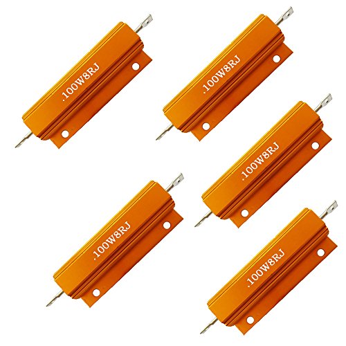 Set of 5 100W Watt Shell Power Aluminum Housed Case Wirewound Resistor 8R Ohm