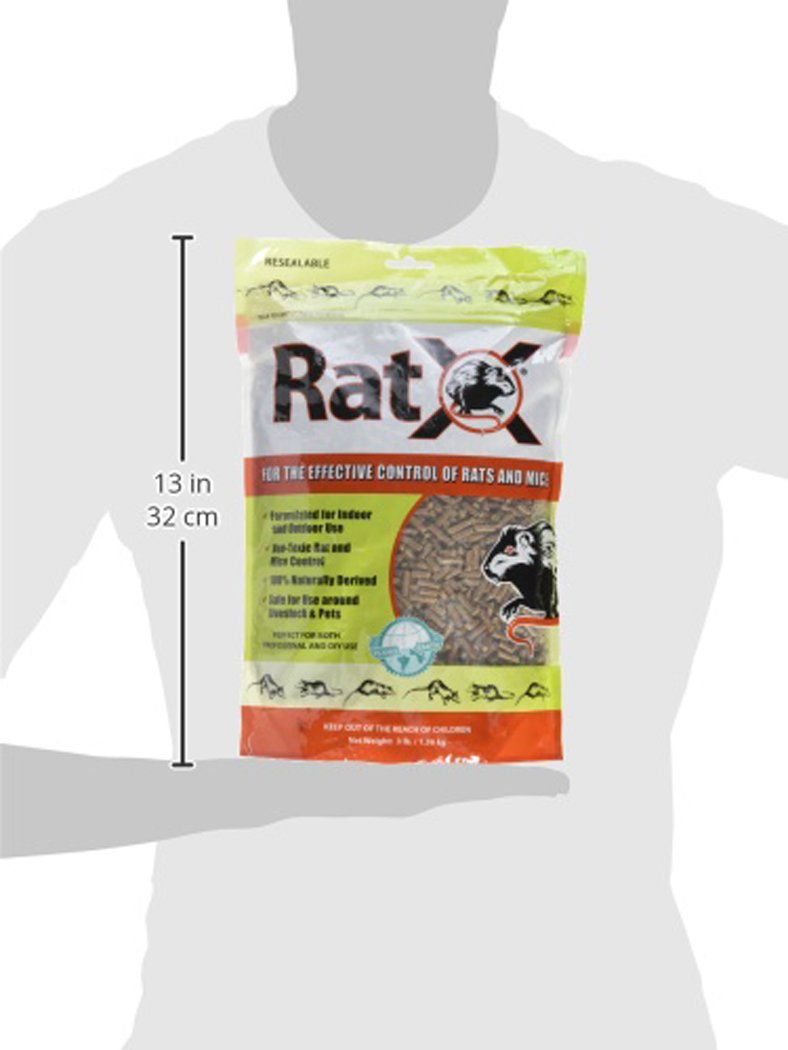EcoClear Products 620102, RatX All-Natural Non-Toxic Humane Rat and Mouse Killer Pellets, 3 lb. Bag