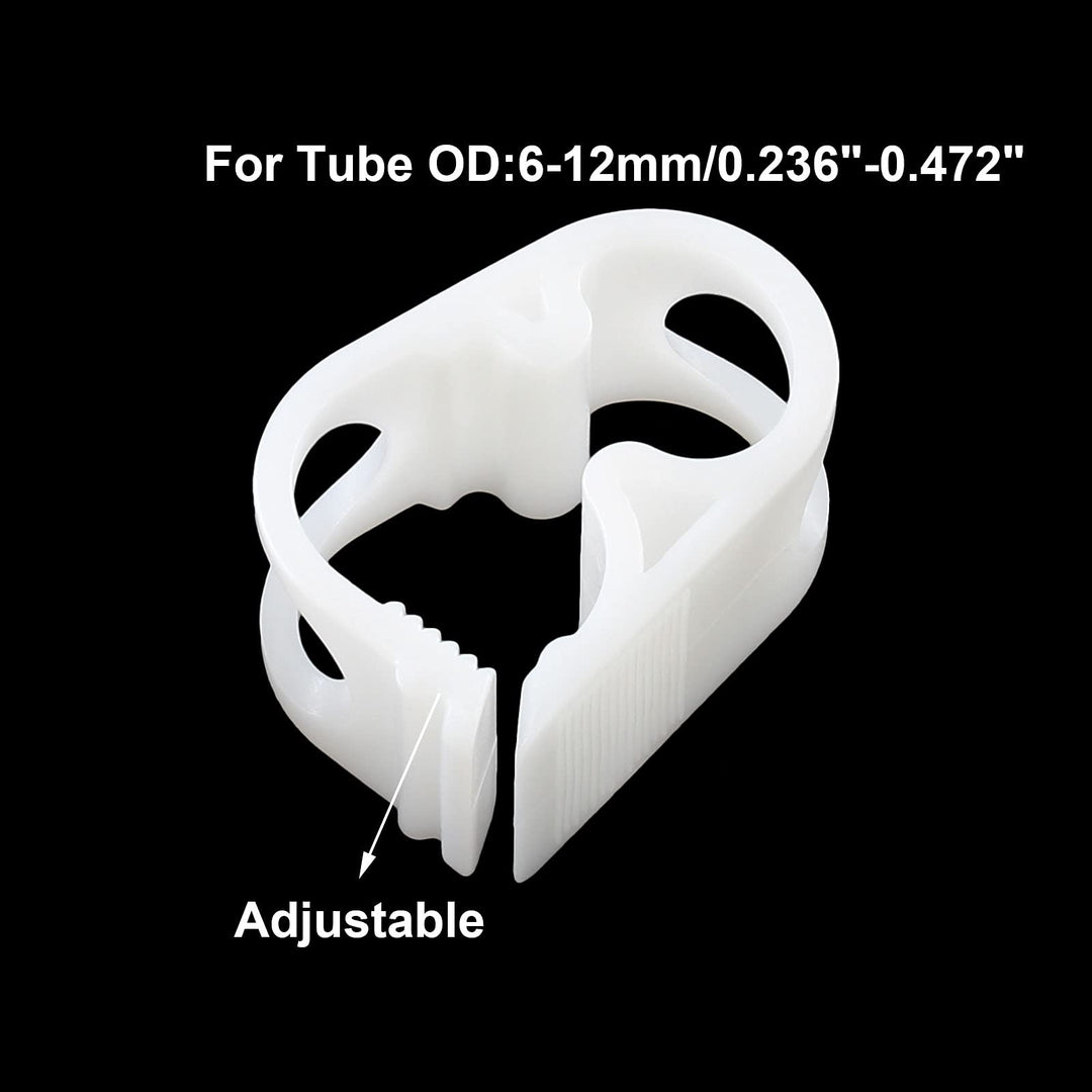 1/4 - 1/2 Plastic Tubing Clamps Adjustable Tube Clamp, Laboratory Pinch Valve Flow Control Hose Clamp - Pack of 5 White