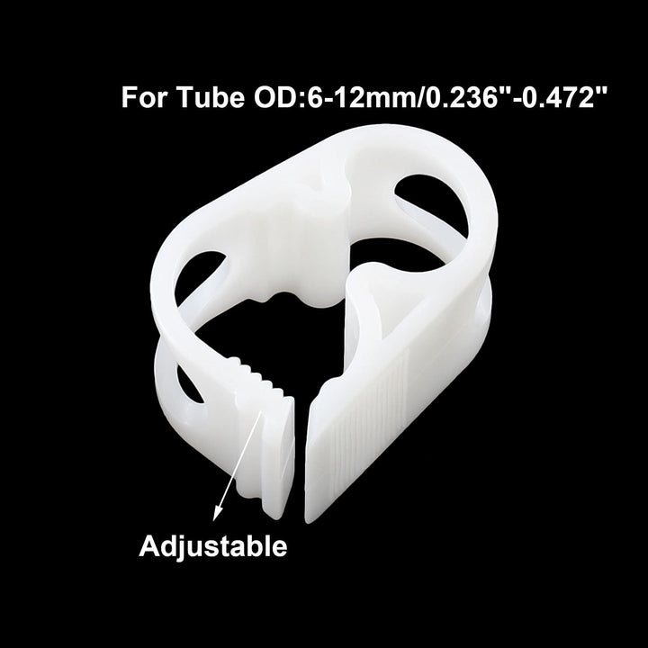 1/4 - 1/2 Plastic Tubing Clamps Adjustable Tube Clamp, Laboratory Pinch Valve Flow Control Hose Clamp - Pack of 5 White