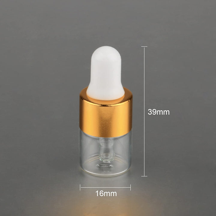 50 Pcs Clear Glass Dropper Vails 1ml Mini Essential Oils Sample Dropper Bottles For Traveling Essential Oils Perfume Cosmetic Liquid,With 2 pcs dropper
