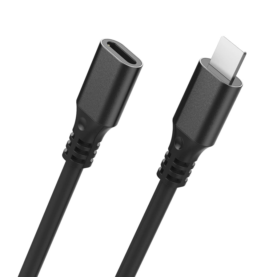 i-OS Extension Cable Adapter Cord Female to Male. 1PCS i-OS Cord Extender for i-OS Phone with Otterbox Defender, Lifeproof Case Made of Black PVC & Aluminum. (1.64 Ft / 0.5 M)