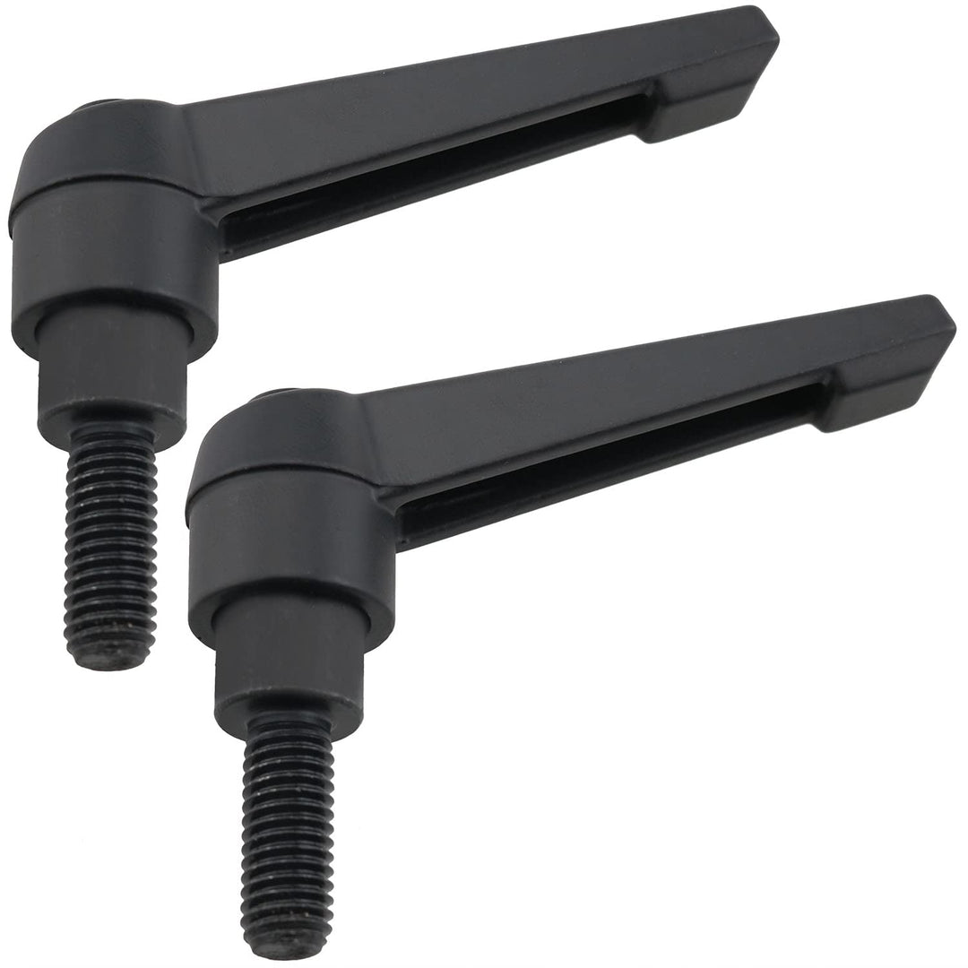 Clamping Lever M8 Thread Push Button Ratchet Lever Adjustable Locking Handle with Male Threaded Stud Black