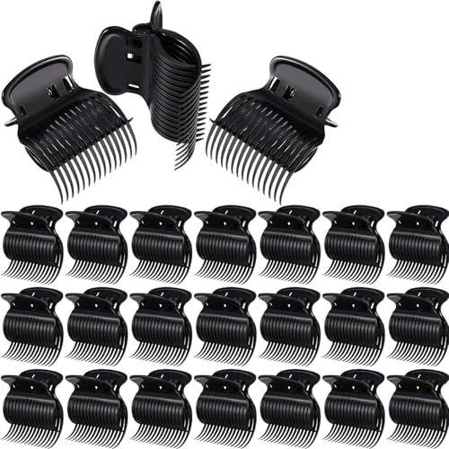 Hot Roller Clips Hair Curler Claw Clips Plastic Hair Rollers for Small, Medium, Large and Jumbo Hair Rollers (24 Packs, Style B)