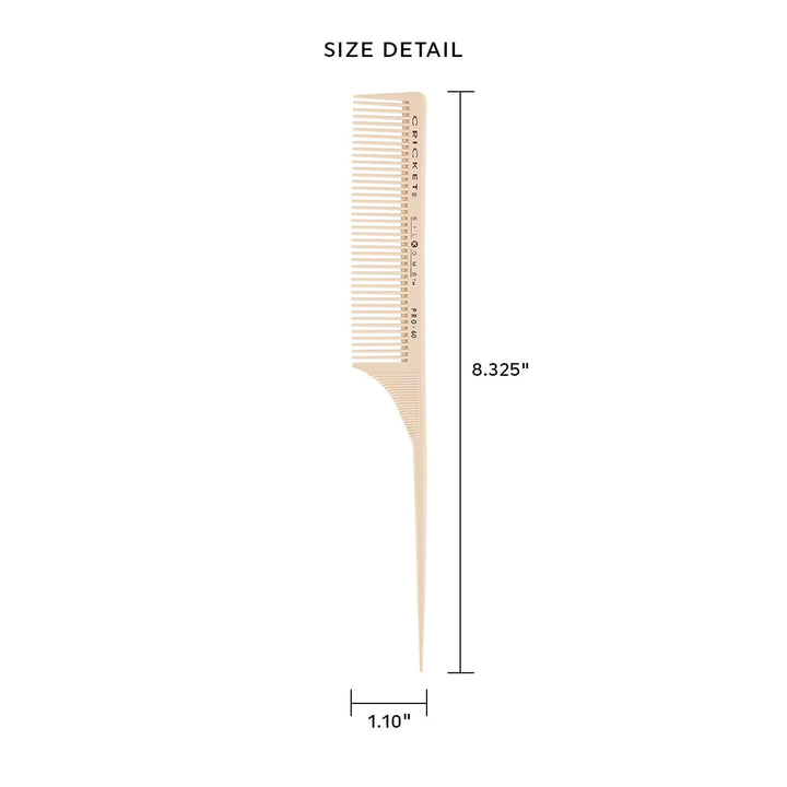 Silkomb Pro-60 Medium Tooth Rattail Professional Hair Stylist Comb for Teasing Sectioning Parting Lifting Styling Coloring Hair