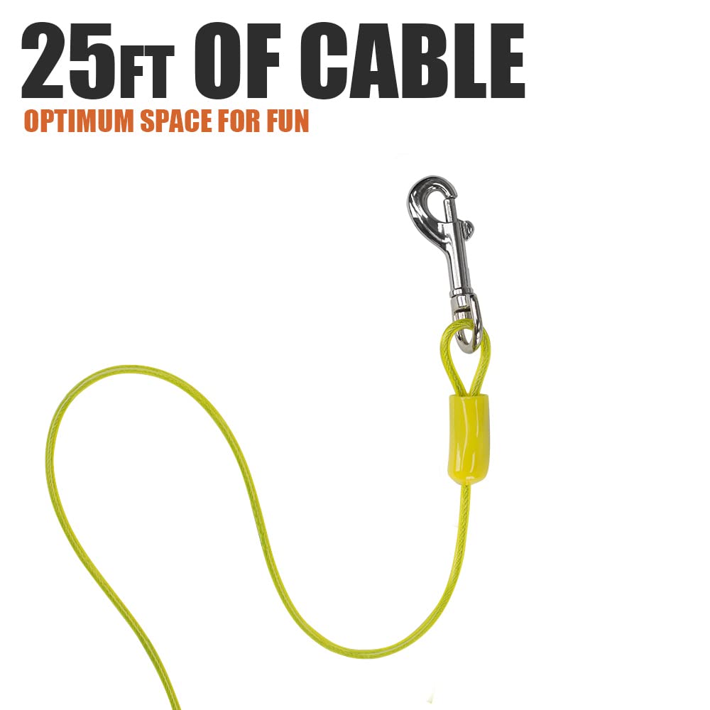 Pet Small Tie Out Cable for Dog up to 35 Pound, 25-Feet