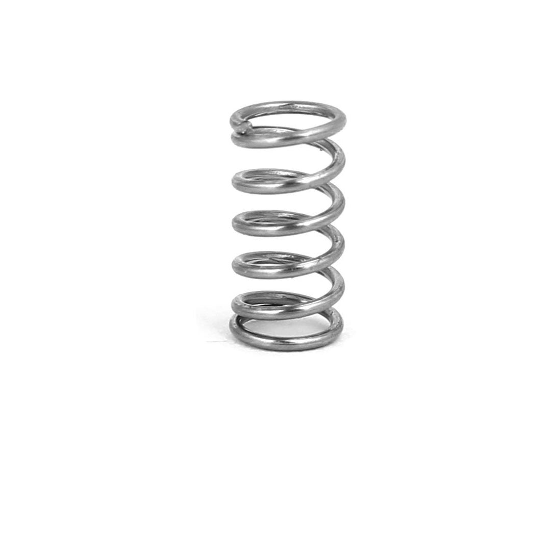 Compression Spring,304 Stainless Steel,5mm OD,0.6mm Wire Size,10mm Free Length,Silver Tone,10Pcs