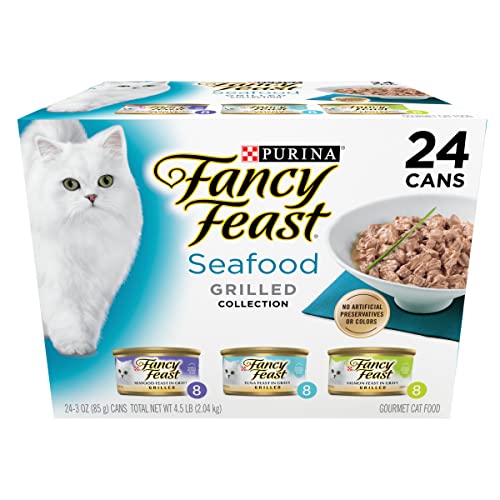 Purina Grilled Wet Cat Food Seafood Collection in Wet Cat Food Variety Pack - (Pack of 24) 3 oz. Cans