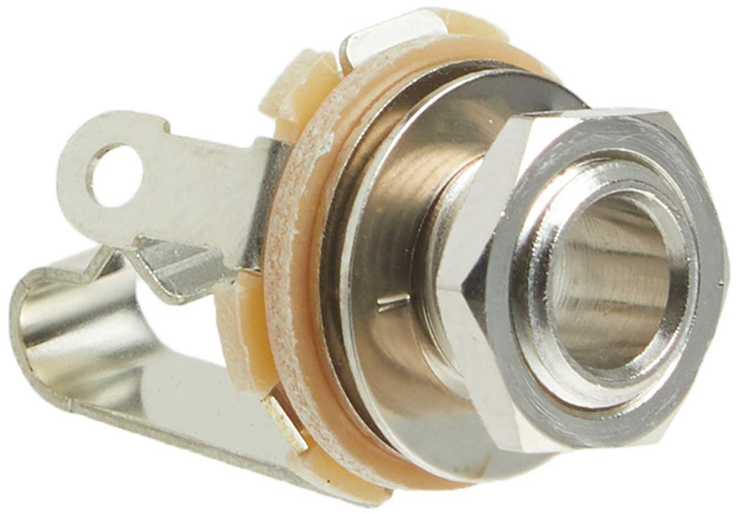 11 Mono Female 1/4-Inch Jack with Nut and Washer, Nickel Finish