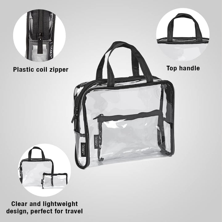 Allegro by Scunci Basics Clear Pvc 2Pc Jr Weekender Set