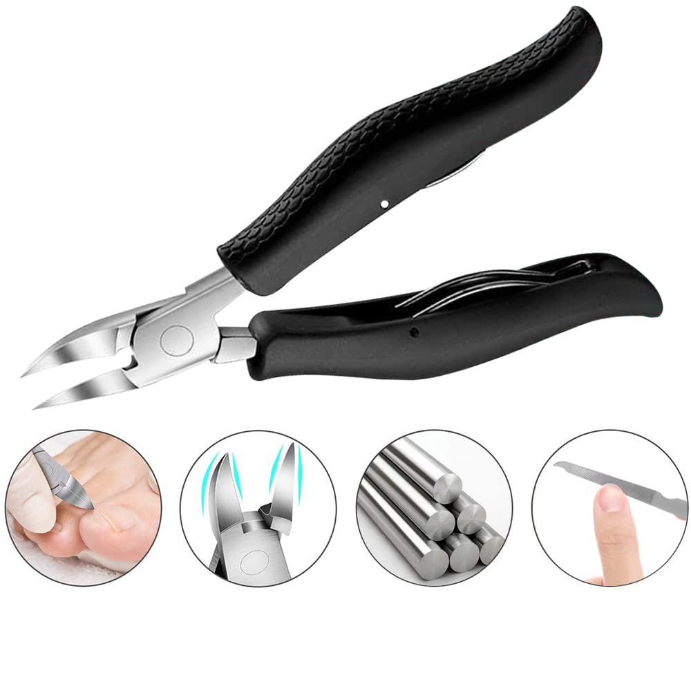 Luxurious Toe Nail Clippers Professional 9 Pcs Podiatrist Toe Nail Cutters for Thick & Ingrown Toe Nail Clippers for Men & Women Podiatrist Toe Nail Set(Premium, Large Size,Black)