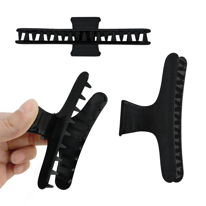 Kitsch Pro Butterfly Hair Clamps, Professional Strength, Salon Style Hair Clips for Styling, Sectioning, Cutting and Coloring, 6 Count (Black)