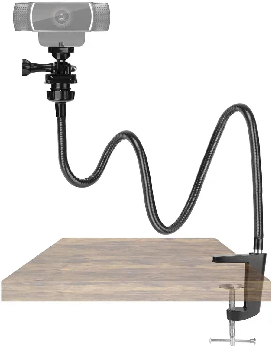 25 Inch Webcam Stand - Enhanced Desk Jaw Clamp with Flexible Gooseneck Stand for Logitech Webcam C920,C922,C922x,C930,C615,C925e,Brio 4K AMWS02