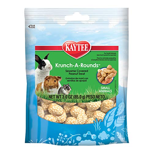 Krunch-A-Rounds Sesame Covered Peanut Treat for Pet Rabbits, Guinea Pigs, Chinchillas, Hamsters, Gerbils, Mice and Rats, 3 oz
