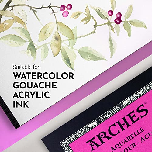 Aquarelle Watercolor Pad, Hot Pressed, 140lb/300gsm, 12 Sheet, 9x12 inch, Watercolor Paper 100% Cotton