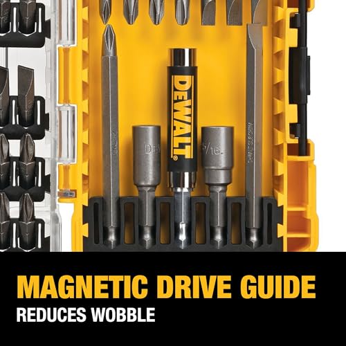 Screwdriver Bit Set with Tough Case, 45-Piece (DW2166), Grey/Silver Screwdriving Set with Tough Case