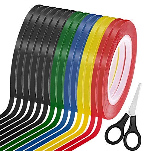 15 Rolls 1/8 Whiteboard Tape Pinstripe Tape Dry Erase Board Thin Tape Lines Pinstriping Graphic Chart Line Grid Marking Tape, 108 Feet Per Roll