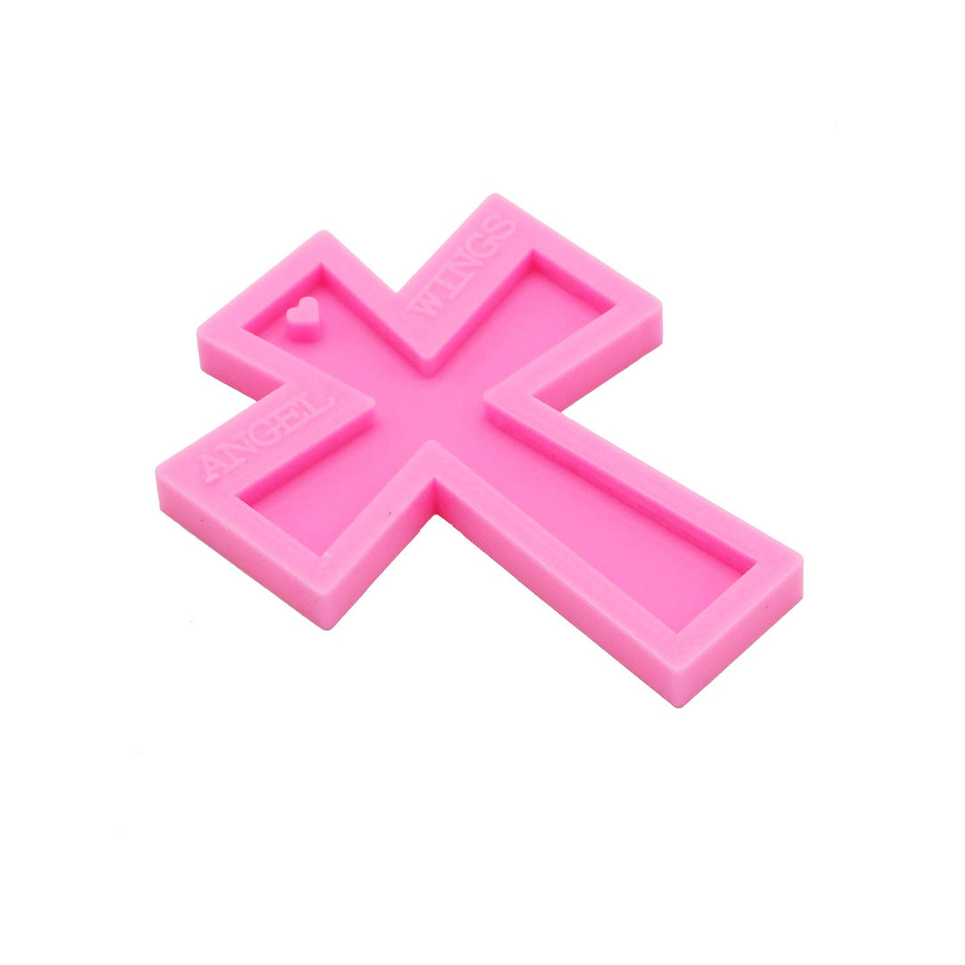 Cross Shape Silicone Molds Key Ring Pendant Resin Mold Cross Necklace Silicone Molds Bag Luggage Pendant Silicone Mold Epoxy Resin Craft Clay Mold